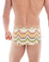 ASOS DESIGN knitted swim briefs in orange print Оранжевый, L - W36 - фото #4