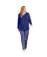 ფოტო #1 პროდუქტის Plus Size Only Necessities Henley PJ Set