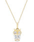 ფოტო #1 პროდუქტის Cubic Zirconia Owl Pendant Necklace in 10k Gold