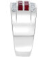 ფოტო #4 პროდუქტის EFFY® Men's Ruby (1 ct. t.w.) & White Sapphire (1-1/4 ct. t.w.) Ring in Sterling Silver
