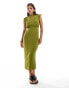 Closet London high neck midaxi dress in olive Зеленый, DE 40 - фото #1