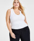 Фото #1 товара Plus Size V-Neck Seamless Tank Top, Created for Macy's