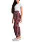 Juniors' Printed High-Rise Smocked-Waist Joggers