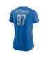 Women's Aidan Hutchinson Blue Detroit Lions Player Name and Number T-shirt