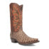Фото #2 товара Dingo Outlaw Embroidered Ostrich Print Snip Toe Cowboy Mens Brown Casual Boots