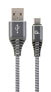 Фото #1 товара Кабель USB Gembird CC-USB2B-AMCM-1M-WB2 - 1.8 м - USB A - USB C - USB 2.0 - 480 Mбит/с - Серый - Белый