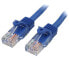 Фото #1 товара Cat5e Ethernet Patch Cable with Snagless RJ45 Connectors - 0.5 m - Blue - 0.5 m - Cat5e - U/UTP (UTP) - RJ-45 - RJ-45