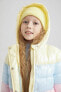 Kız Çocuk Renkli Kapüşonlu Şişme Mont
