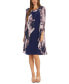 ფოტო #1 პროდუქტის Petite Printed Jacket & Necklace Dress Set