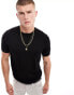 Фото #1 товара River Island knitted t-shirt in black