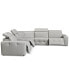 Фото #9 товара CLOSEOUT! Haigan 6-Pc. Leather "L" Shape Sectional Sofa with 3 Power Recliners, Created for Macy's