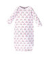 ფოტო #2 პროდუქტის Baby Girls Baby Cotton Long-Sleeve Gowns 4pk, Rainbow, 0-6 Months