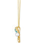 ფოტო #2 პროდუქტის Ombré® Multi-Gemstone (2-1/3 ct. t.w.), Vanilla Pearl (6mm), & Vanilla Diamond Accent Adjustable 20" Pendant Necklace in 14k Gold