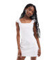 COLLUSION clean aline mini dress with cap sleeve in ivory