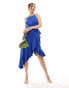 Style Cheat halter neck cami midi dress with tie waist in cobalt Синий, 38 - фото #1