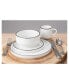 Stackable 16 Piece Dinnerware Set, Service for 4