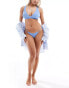 Ivory Rose Fuller Bust dual sized ribbed high apex bikini top in powder blue