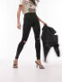 Topshop Joni jeans with knee rips in black