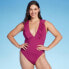 Фото #2 товара Women's Plunge Flounce Neckline One Piece Swimsuit - Shade & Shore