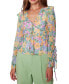 ფოტო #1 პროდუქტის Women's Florescence Floral Print Ruffled Top