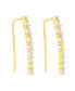 ფოტო #2 პროდუქტის Cubic Zirconia Ear Climber Earrings in Silver Plate, Rose Gold Plate or Gold Plate