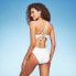 Фото #3 товара Women's Tie-Front Plunge One Piece Swimsuit - Shade & Shore White XL