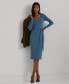 Women's Belted Rib-Knit Henley Dress