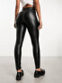 New Look faux leather leggings in black