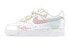 【定制球鞋】 Nike Air Force 1 Low 空军一号 复古 自由熊 解构 泼墨 低帮 板鞋 GS 白粉紫 / Кроссовки Nike Air Force DH2920-111