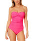 Фото #1 товара Twist-Front Ruched One-Piece Swimsuit