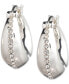 ფოტო #2 პროდუქტის Sterling Silver Extra-Small Pavé Sculpted Hoop Earrings, 0.37"