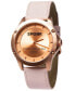 ფოტო #1 პროდუქტის Unisex Elizabeth Three Hand Quartz Rose Leather Watch 44mm