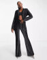 Фото #2 товара I Saw It First flared stripe velvet trousers co-ord in black