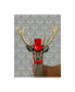 Фото #1 товара Fab Funky Deer with Red Hat and Moustache Canvas Art - 27" x 33.5"