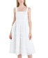 Women's Heart Eyelet Sleeveless Midi Dress Белый, XL - фото #5