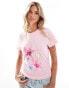 ASOS DESIGN baby tee with starfish and shell graphic in pink