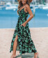 Фото #2 товара Women's Leaf Print Belted Maxi Beach Dress