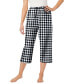 ფოტო #1 პროდუქტის Plus Size Woven Sleep Capri Pant