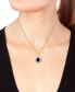 ფოტო #2 პროდუქტის EFFY® Sapphire (1-7/8 ct. t.w.) & Diamond (1/5 ct. t.w.) Halo 18" Pendant Necklace in 14k White Gold. (Also available in Ruby)