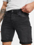 ONLY & SONS jog denim shorts in washed black