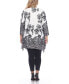 ფოტო #4 პროდუქტის Women's Plus Size Floral Printed Tunic Top