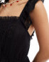 Фото #3 товара Miss Selfridge premium beach lace detail playsuit in black