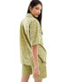 Фото #5 товара IIsla & Bird oversized broderie beach shirt co-ord in pine garden green