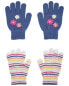 Фото #2 товара Kid 2-Pack Striped Floral Gripper Gloves 4-7