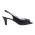 David Tate Dainty Womens Black Canvas Hook & Loop Strap Heels Shoes