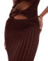 Фото #2 товара Murci honeycomb knit cut out halterneck maxi dress in brown