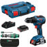 Bosch Akku-Bohrschrauber-Set GSR 18V-55, 2x2,0 Ah + Lader + Wera Kraftform Kompakt 20