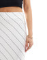 Фото #5 товара SNDYS satin slip maxi skirt in white stripe