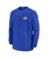 Men's Royal Los Angeles Rams 2023 Sideline Throwback Heavy Brushed Waffle Long Sleeve T-shirt