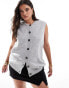 Фото #4 товара Vero Moda Curve button through sleeveless vest in light grey melange